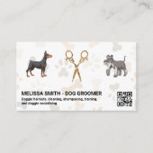 Fancy schaar | Doggies | QR-code Visitekaartje (Voorkant)