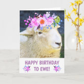 Fancy schapen met bloemen op zaterdag kaart (Gele Bloem)