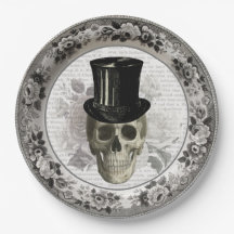 Fancy schedel in een bovenste halloween paper P
