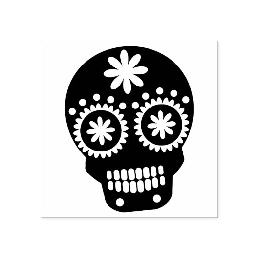 Fancy schedel rubberstempel (Afrduk)