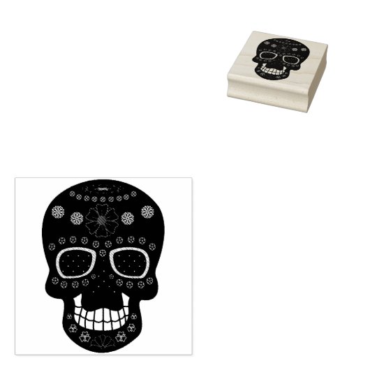 Fancy schedel rubberstempel (Gestempeld)