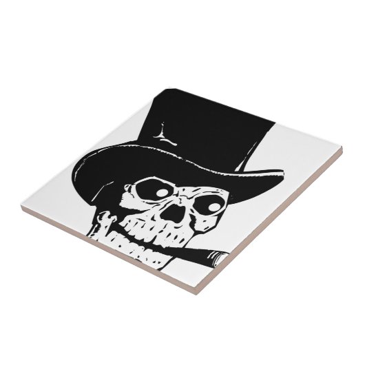 Fancy schedel tegeltje (Zijkant)