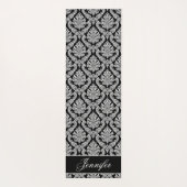 Fancy Schrift Wit en Zwart Damast Yogamat (Achterkant)
