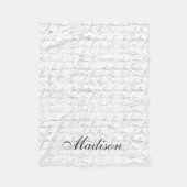 Fancy schrijven zwart-witschrijven - Aangepaste na Fleece Deken (Voorkant)