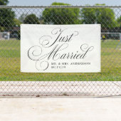 Fancy Script 4 Just Married Car Banner (Insitu)