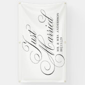 Fancy Script 4 Just Married Car Banner (Verticaal)