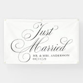 Fancy Script 4 Just Married Car Banner (Horizontaal)