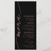 Fancy Script 4x9 Bruiloft Menu Kaart Voor Bord (Voorkant)