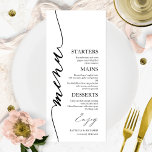 Fancy Script 4x9 Bruiloft Menu Kaart Voor Bord<br><div class="desc">Een simpele kaart voor het huwelijkskalligrafie. Ik bied een gratis aanpassingsservice aan. Als je vragen hebt of speciale verzoeken hebt,  kun je contact met mij opnemen.</div>