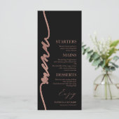 Fancy Script 4x9 Huwelijksmenu kaart voor bord (Staand voorkant)