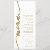 Fancy Script 4x9 Huwelijksmenu kaart voor bord (Voorkant)