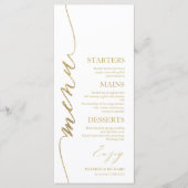 Fancy Script 4x9 Huwelijksmenu kaart voor bord (Voorkant)
