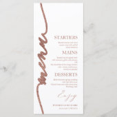 Fancy Script 4x9 Trouw Menu Kaart Voor Bord (Voorkant)