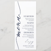 Fancy Script 4x9 Trouw Menu Kaart Voor Bord (Voorkant)