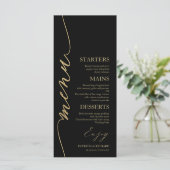 Fancy Script 4x9 Trouwmenu kaart voor bord (Staand voorkant)