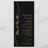 Fancy Script 4x9 Trouwmenu kaart voor bord (Voorkant)
