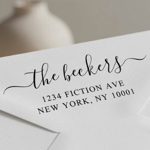 Fancy Script Adres Wood Art Stamp Rubberstempel