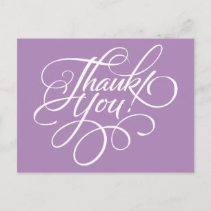 Fancy script African Violet bedankkaart Briefkaart