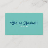 Fancy Script Aqua Chic Minimale sociale media pict Visitekaartje (Voorkant)