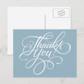 Fancy script Aquamarine Blue bedankkaart Briefkaart (Voorkant / Achterkant)