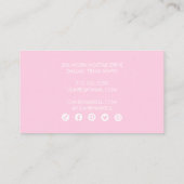 Fancy Script Blush Chic Minimal Social Media Icons Visitekaartje (Achterkant)