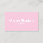 Fancy Script Blush Chic Minimal Social Media Icons Visitekaartje (Voorkant)