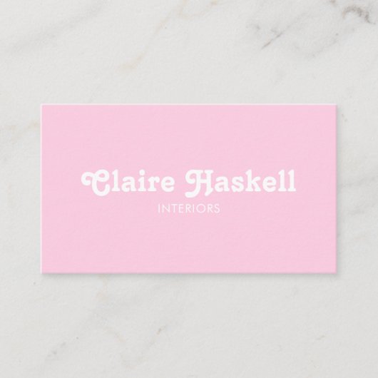 Fancy Script Blush Chic Minimal Social Media Icons Visitekaartje (Voorkant)