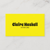 Fancy Script Bold Helder Geel Chic Minimal Visitekaartje (Voorkant)