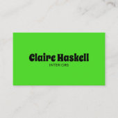 Fancy Script Bold Lime Green Chic Minimal Visitekaartje (Voorkant)