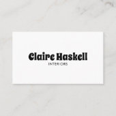 Fancy Script Bold Zwart-wit Chic Minimal Visitekaartje (Voorkant)