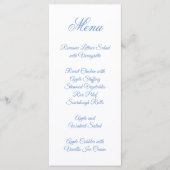 Fancy Script Calligraphy Cornflower Blue Menu (Voorkant)