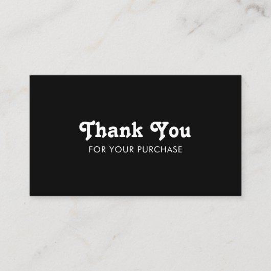 Fancy Script Chique B & W Bestellen Dank u voor Mi Visitekaartje (Voorkant)