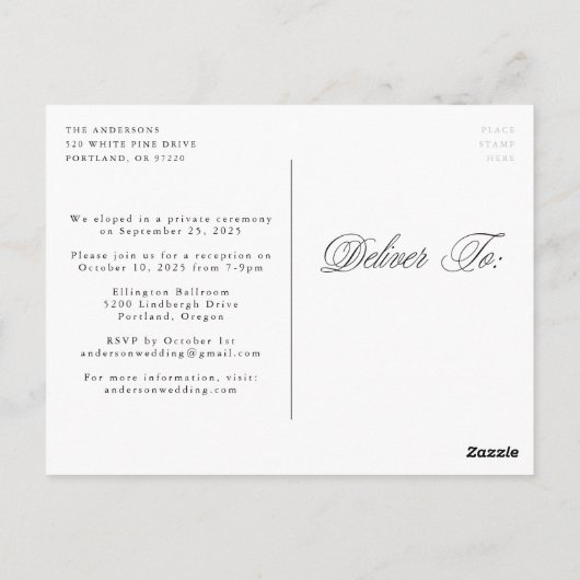 Fancy script dat weddenschappen introduceert briefkaart (Achterkant)