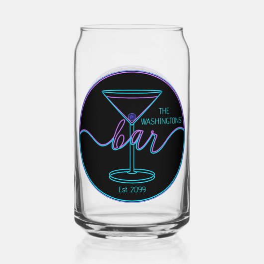 Fancy Script Drinkware Set Bier Blikvorm Glas (Voorkant)