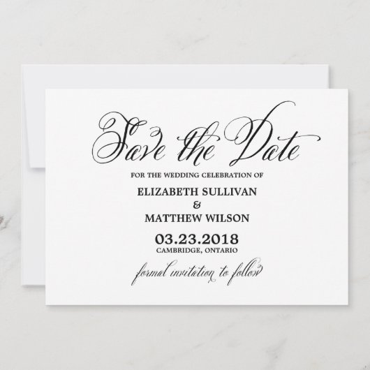 Fancy Script | Foto Save the Date Aankondiging (Achterkant)