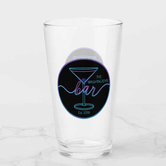 Fancy Script Fun Bar-bril Glas (Voorkant)