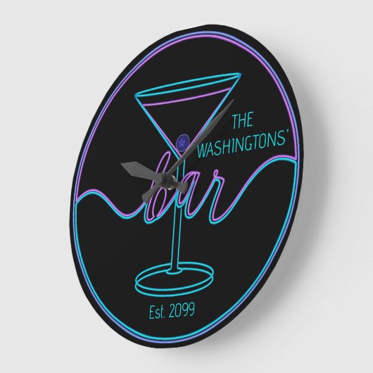 Fancy Script Fun Bar Grote wandklok (Hoek)