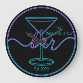 Fancy Script Fun Bar Grote wandklok (Voorkant)