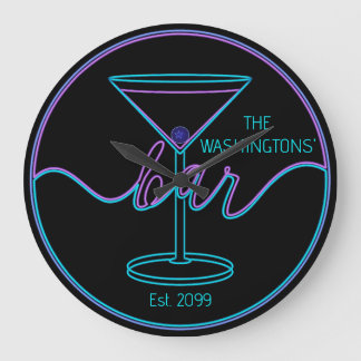 Fancy Script Fun Bar Grote wandklok