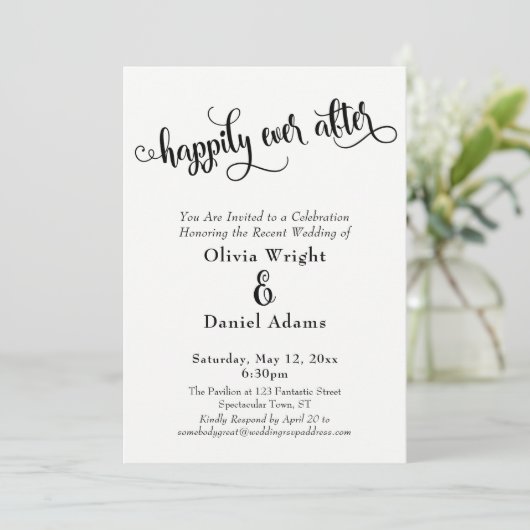 Fancy script, gelukkig altijd na zwart en wit kaart (Staand voorkant)