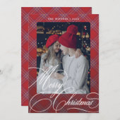 Fancy Script Geplaatst Custom Christmas Wenskaart Feestdagenkaart (Voorkant / Achterkant)