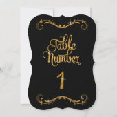 Fancy Script Glitter Tabel nummer 1 Recepties Kaart (Achterkant)