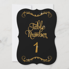 Fancy Script Glitter Tabel nummer 1 Recepties Kaart