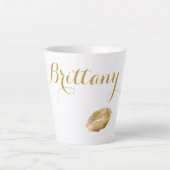 Fancy script Golden Kisses Latte Mok (Voorkant)