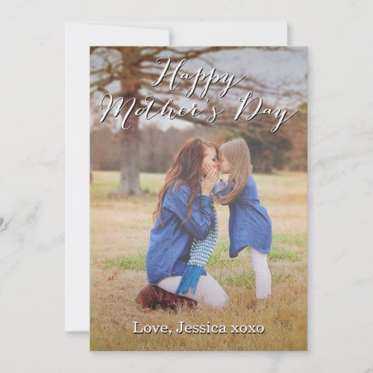 Fancy script Happy Moederdag-kaart Kaart (Voorkant)