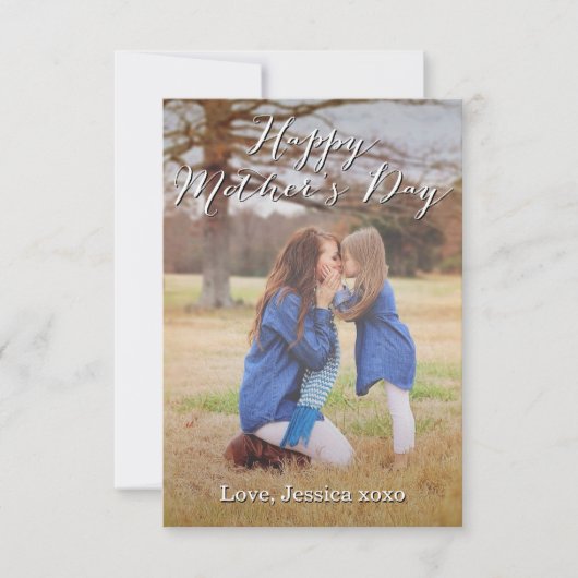 Fancy script Happy Moederdag-kaart Kaart (Voorkant)