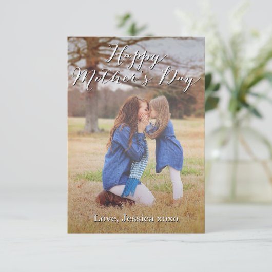 Fancy script Happy Moederdag-kaart Kaart (Staand voorkant)