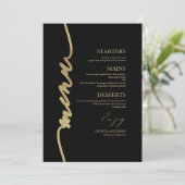 Fancy Script Huwelijksmenu kaart voor bord (Staand voorkant)