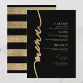 Fancy Script Huwelijksmenu kaart voor bord (Voorkant / Achterkant)