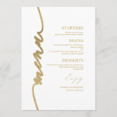 Fancy Script Huwelijksmenu kaart voor bord (Voorkant)